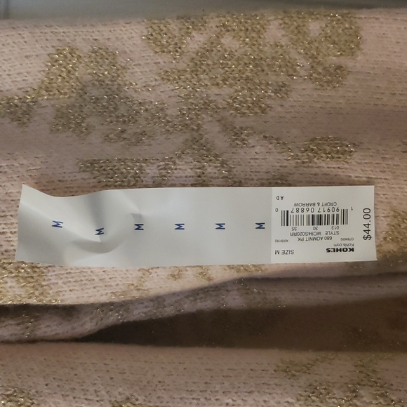 Nwt Croft & Barrow pink/gold doft sweater M - Picture 3 of 3